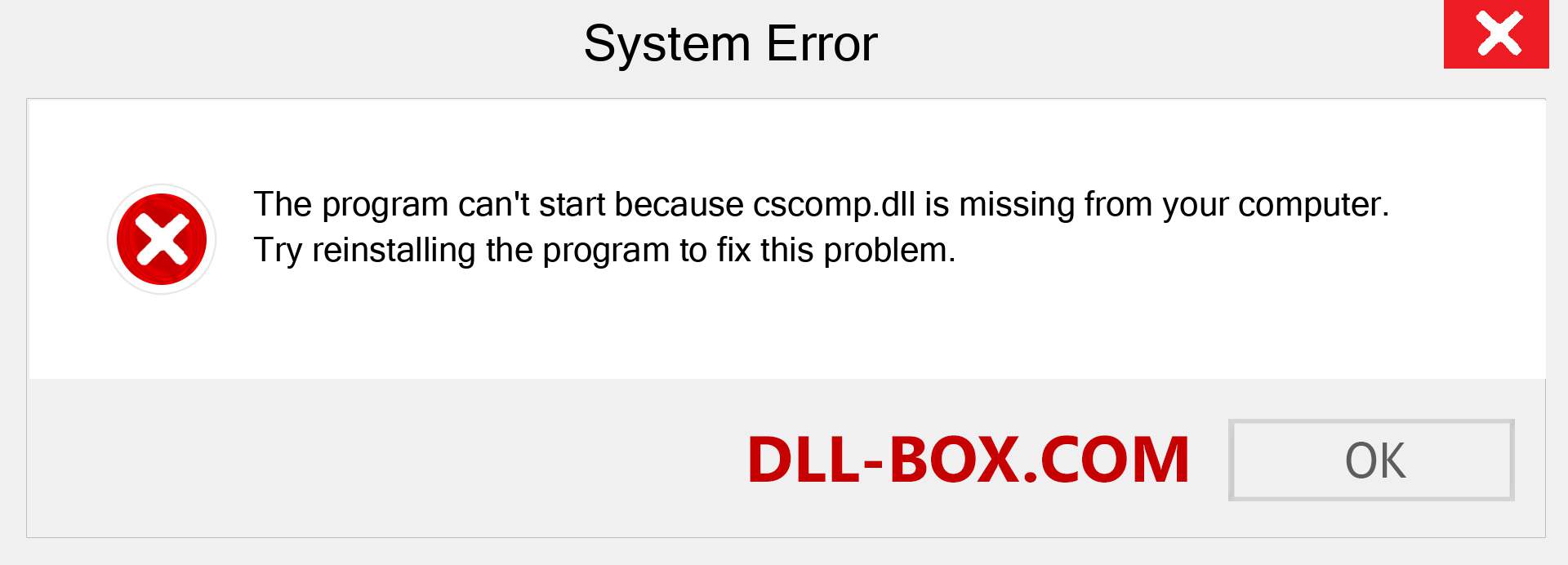  cscomp.dll file is missing?. Download for Windows 7, 8, 10 - Fix  cscomp dll Missing Error on Windows, photos, images